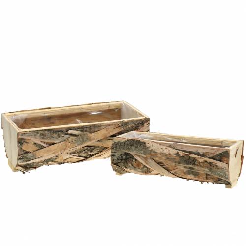 Floristik24 Birch planter 25cm x 10cm / 30cm x 15cm 2pcs