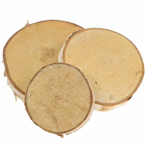 Floristik24 Birch slices Ø 8 cm 1 kg with bark for table decoration