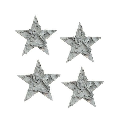 Floristik24 Scattered birch star whitewashed Ø4cm 80p