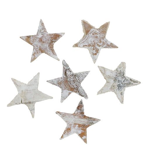 Birch stars mini 2cm - 2.5cm whitewashed 150p