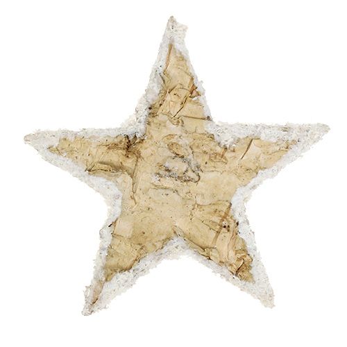 Product Birch stars snowed 4cm natural 60 pcs