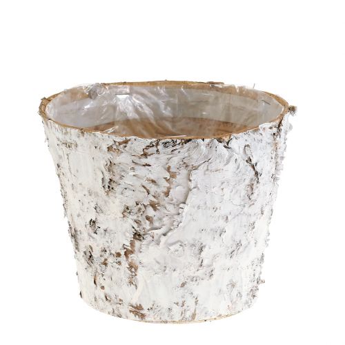 Product Pot with birch bark whitened plant pot Ø15cm H12.5cm 3 pcs