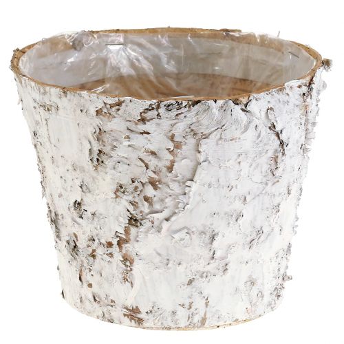 Floristik24 Deco pot white birch Ø18cm H15cm