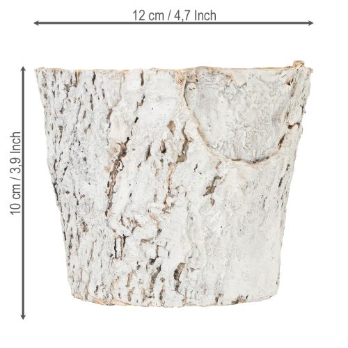 Product Bark-look plant pot, ideal for rustic interior design and plant decoration, 12cm, 4 pieces