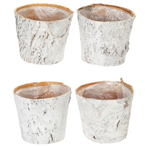 Product Bark-look plant pot, ideal for rustic interior design and plant decoration, 12cm, 4 pieces