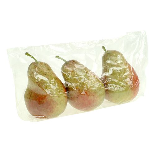Floristik24 Pear red, green 11cm - 12cm 3pcs