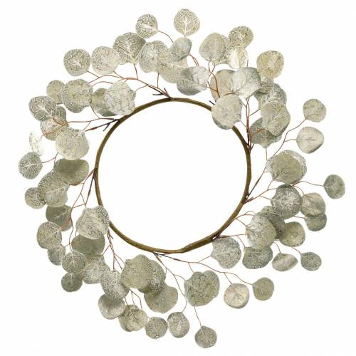 Floristik24 Wreath of leaves artificial champagne round leaves Ø55cm