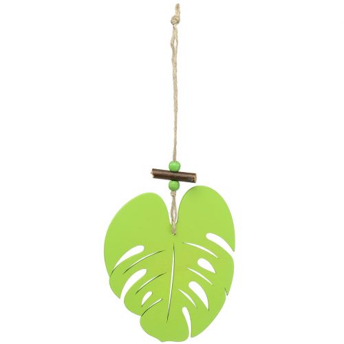 Floristik24 Window decoration leaf to hang light green 14.5cm