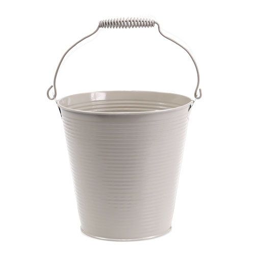 Floristik24 Tin bucket with groove pattern Ø18cm H17,5cm