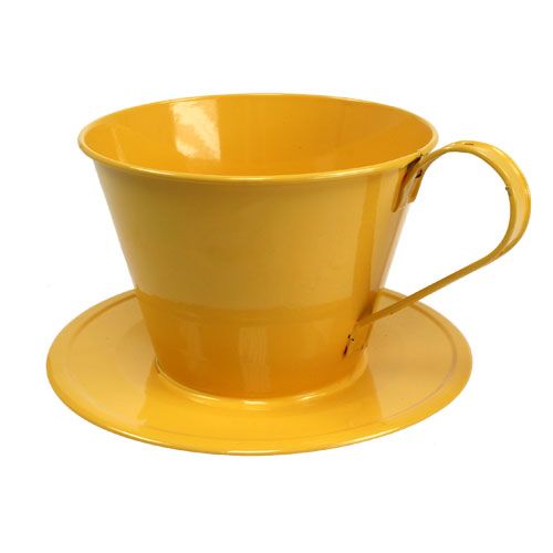 Floristik24 Deco cup yellow Ø16cm H11cm