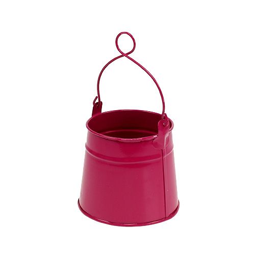 Floristik24 Tin bucket pink Ø9cm H9cm