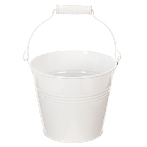 White tin buckets Ø14cm H12cm 6 pcs buy online | Floristik24.co.uk