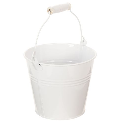 White tin buckets Ø14cm H12cm 6 pcs | Floristik24.co.uk