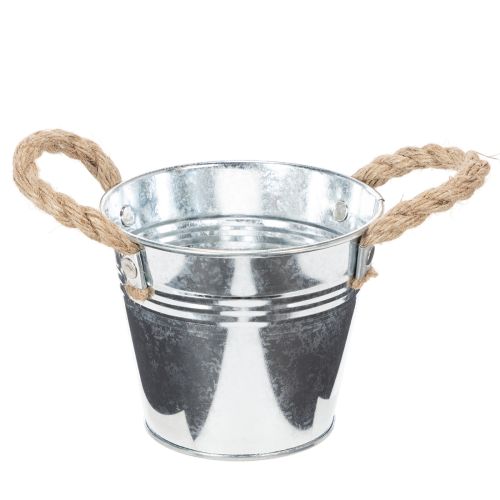 Glossy metal bucket with rope handles, Ø12cm buy online | Floristik24.co.uk