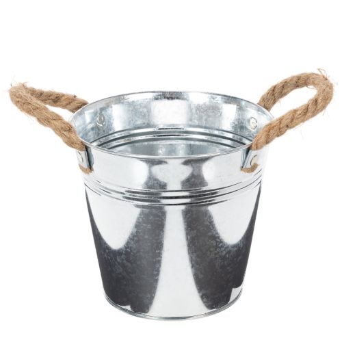 Glossy metal bucket with rope handles, Ø16cm buy online | Floristik24.co.uk