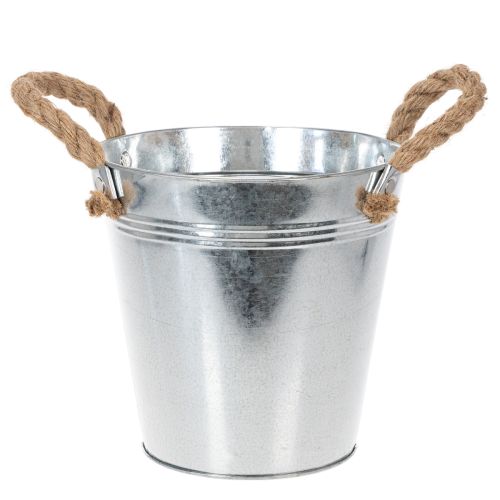 Glossy metal bucket with rope handles, Ø18cm buy online | Floristik24.co.uk