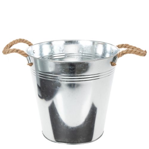 Glossy metal bucket with rope handles, Ø25cm buy online | Floristik24.co.uk