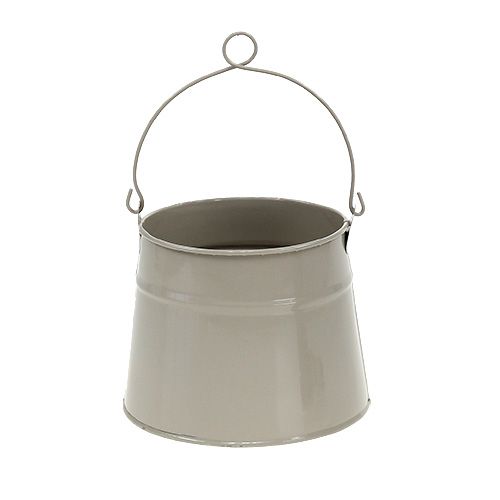 Floristik24 Metal bucket Ø12cm H11,5cm mud