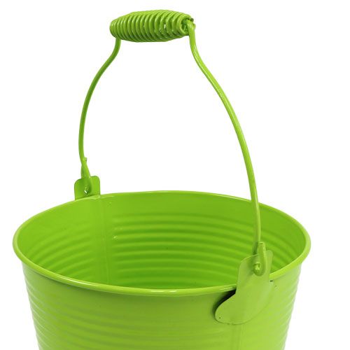 Floristik24 Tin bucket apple green Ø15cm H14.5cm