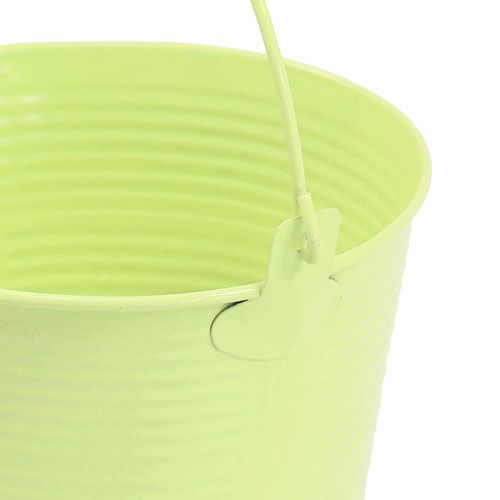Product Bucket with grooves Pastel green Ø14,5cm H14,5cm