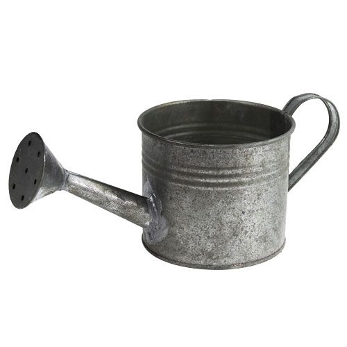 Floristik24 Sheet metal watering can silver matt Ø10.5cm H10cm 8pcs