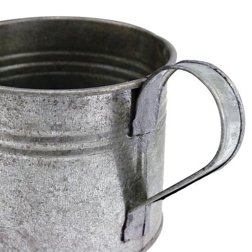 Floristik24 Sheet metal watering can silver matt Ø10.5cm H10cm 8pcs