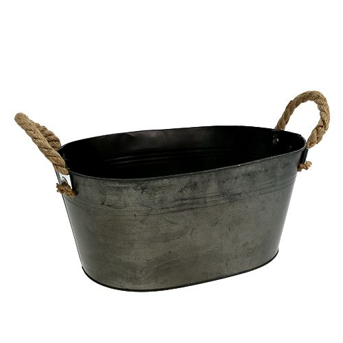 Floristik24 Tin bowl antique oval 31 x 20cm H15cm 2pcs