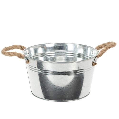 Glossy metal bowl with rope handles, Ø22cm buy online | Floristik24.co.uk