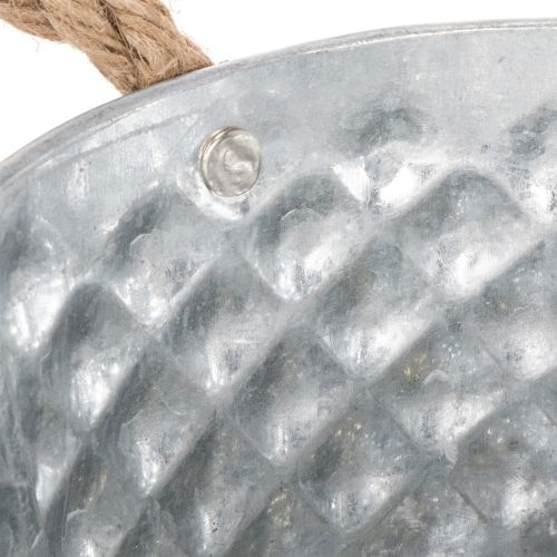 Sheet metal bowl with rope handles Ø18cm H10cm | Floristik24.co.uk
