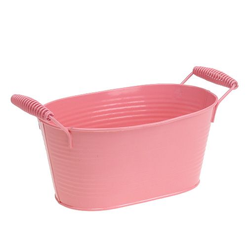 Floristik24 Sheet metal bowl oval salmon 20cm x 12cm H9cm