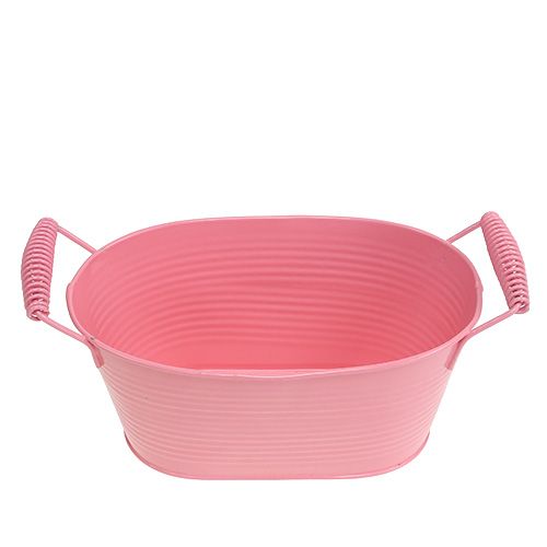 Floristik24 Sheet metal bowl oval salmon 20cm x 12cm H9cm