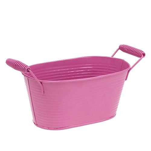 Floristik24 Tin bowl oval pink 19.5cm x 11cm x 9cm