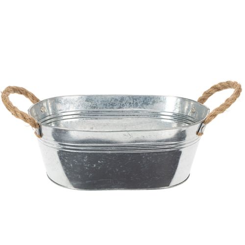 Oval tin bowl silver 30cm x 17cm x 10cm buy online | Floristik24.co.uk