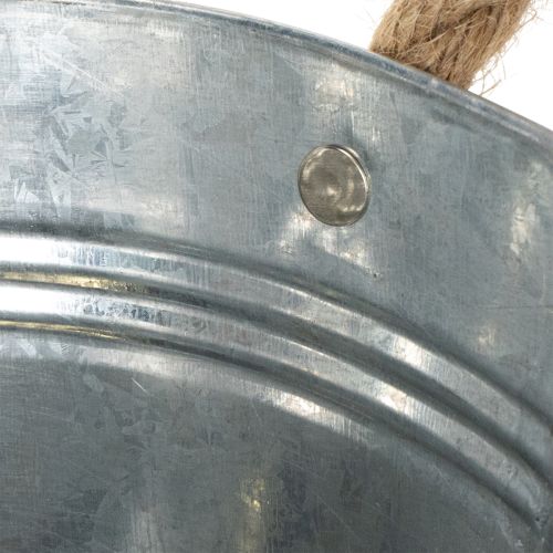 Oval tin bowl silver 30cm x 17cm x 10cm | Floristik24.co.uk