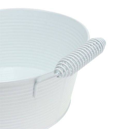 Product Tin bowl with handles white Ø22cm H9.5cm