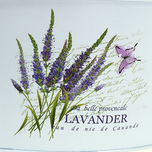 Floristik24 Metal bowls 3-set white with lavender motif