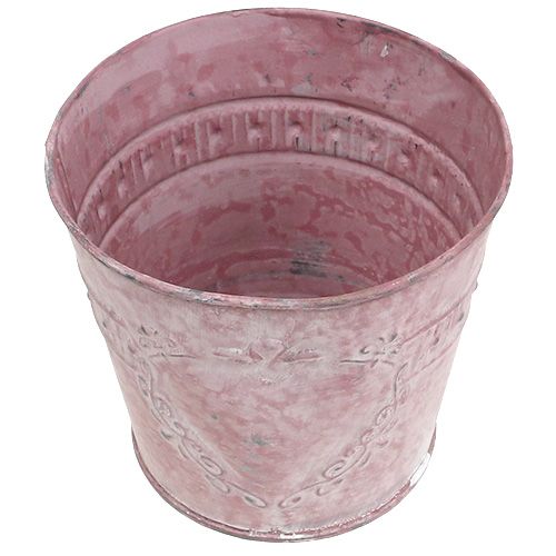 Floristik24 Sheet pot pink washed decorated Ø14cm H12,5cm
