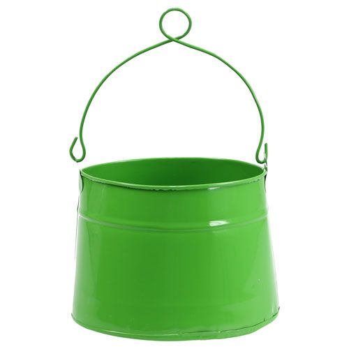 Floristik24 Tin pot green Ø16cm H13cm