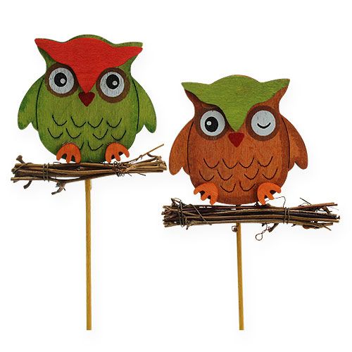 Floristik24 Decorative plug owl 7cm 12pcs