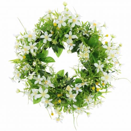 Floristik24 Wreath anemone/dill green, white Ø30cm