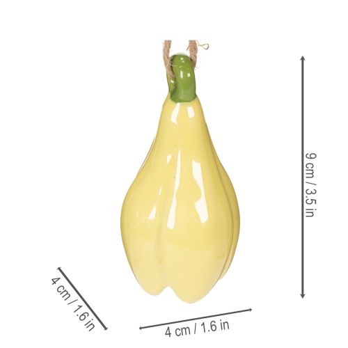 Product Ceramic flower pendants, cheerful design, floral pattern, spring decoration, 9cm, 6 pieces