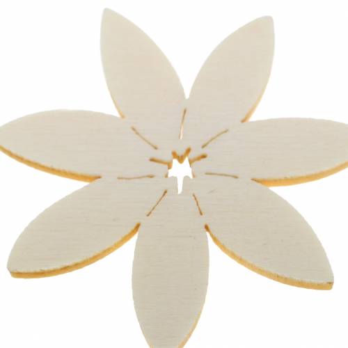 Floristik24 Wooden flowers for scattering white, brown Ø4cm 72 pcs