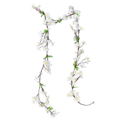 Flower garland artificial white flowers 160cm