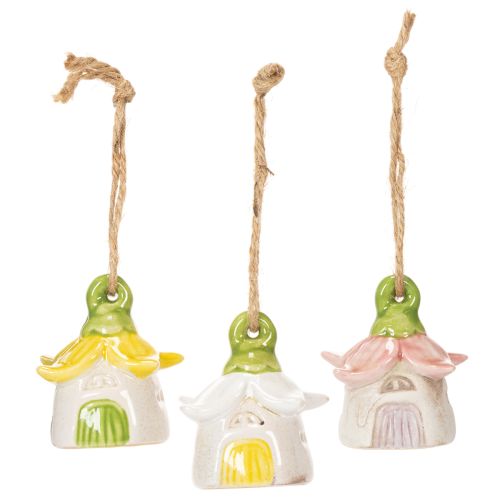 Product Hanging decoration flower ceramic fairy house as decoration for hanging 6cm 6pcs