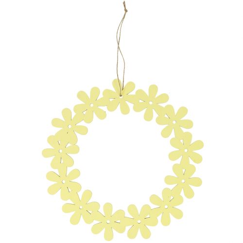 Floristik24 Flower wreath wood in yellow Ø35cm 1pc