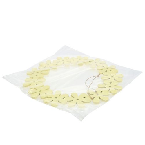 Floristik24 Flower wreath wood in yellow Ø35cm 1pc