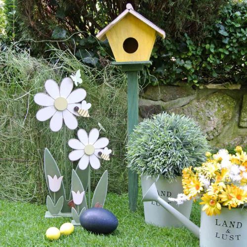 Flower decoration with bee, wooden decoration for spring H56cm
