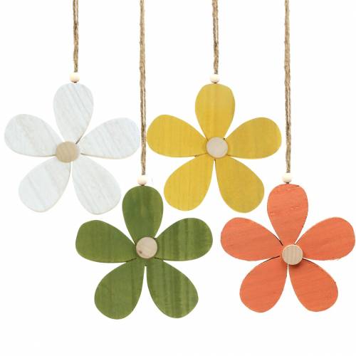Floristik24 Flower wood for hanging assorted colors 16cm 4pcs