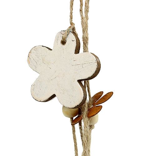 Product Flower hanger wood-metal white, rust L 95cm