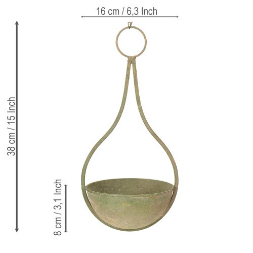 Product Flower basket, hanging basket, metal decoration garden Ø16cm H38cm